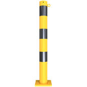 Barrier posts | detachable, removable | yellow / black |  89 mm | with 1 eyelet